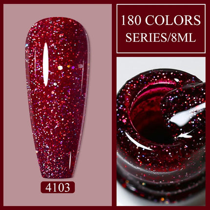 Parkson 8ml HEMA TPO FREE Color Gel Nail Polish Nude Pink Red Green Collection Nail Gel Polish Glitter Soak Off UV LED Gel
