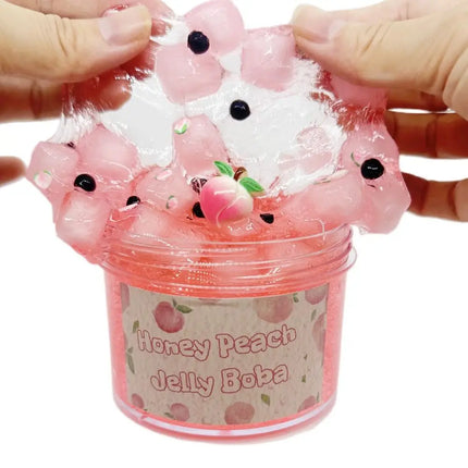 Soft 300ml/70ml Slime Kit Fruit Crunchy Non-Sticky Jelly Cube Slime Glitter Stress Relief Children's Toy Gifts Party Favor Gifts