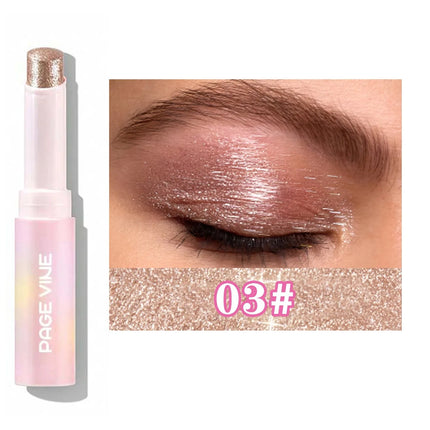 Jelly Eyeshadow Highlight Stick, Glitter Shimmer Long-Lasting High Pigment, Valentine's Day Party Beach Travel Holiday
