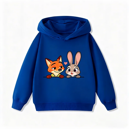 Potdemiel Zootopia Judy and Nick Children's Hoodies, Boys' and Girls' Autumn and Winter Warm Children's Hooded Sweatshirts