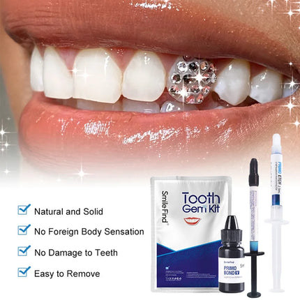 Tooth Gem Kit Glue Professional DIY Teeth Diamond Crystal Jewelry Etching Gel Light Cure Orthodontics Adhesive Bonding Materials