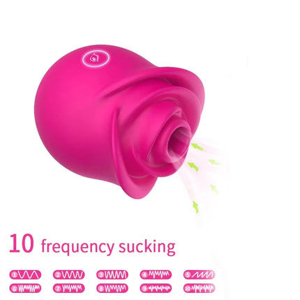 Rose shape vagina sucking vibrator G-spot pussy nipple sucker oral licking clitoris stimulation masturbating sex toys for women
