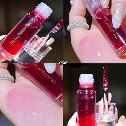 Cappuvini Ice Stick Shape Lip Oil Balm Transparent Texture Moisturizing Hydrating Luminous Lips Long-Lasting Moisture,