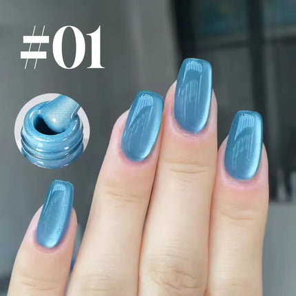 1pcs 12ML Winter 2026 New Black Glass Bead Pearl Cat's Eye Gel Nail Polish Hot Selling Black Nails Salon Use Nail Stuff