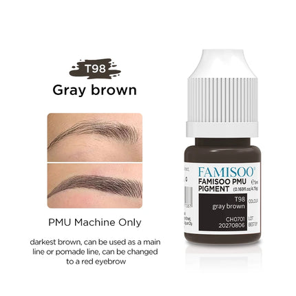 FAMISOO 5ML Eyebrow Tattoo Ink Professional Pigment for Eyeliner Black Tattoo Microblading Paint Ink For Semi Permanent Makeup
