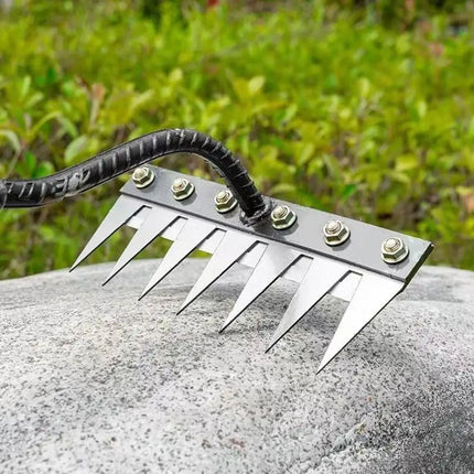 5/6/7/8 Teeth Garden Hoe Weeding Rake Tool Labor-saving Weeding Loosening Soil Artifact Harrow Handheld Carbon Steel Weeder Rake