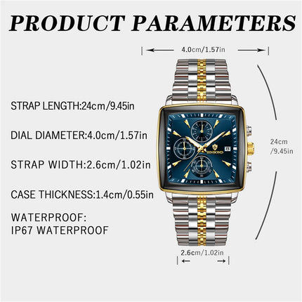BINBOND Men's Watch Top Brand Luxury Sports Quartz Men's Watches Full Steel Waterproof Chronograph Wristwatch Men Relogio Masculino