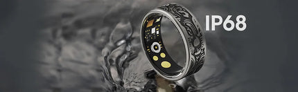 Smart Ring - Fitness Tracker with Sleep Monitor, Pedometer & 20+ Exercise Modes, IP68 Waterproof, USB Rechargeable, Stainless S