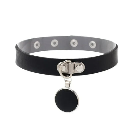 Woman Black Punk Choker Collar Necklace Sexy PU Leather Heart Lock Key Spike Chocker Gothic Cosplay Accessories Party Jewelry