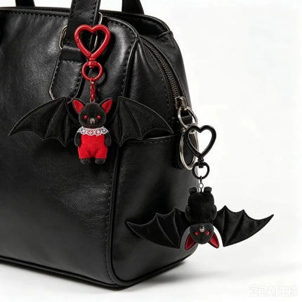 Gothic Style Bat Keychain Soft Portable Lightweight Bat Hanger Decoration Novelty Pendant Backpack Ornament