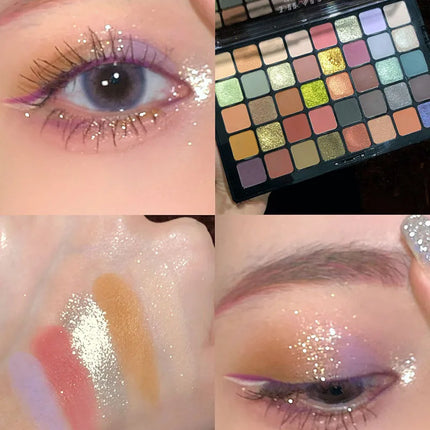 DIKALU 40 Color Eyeshadow Palette Utopia Queen Earth Pearl Matte Glossy Multi-Color Palette