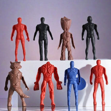 8pcs/set Marvel Avengers Hulk Iron Man Captain America Spider-Man Ant-Man Action Figure Model Toy Desktop Decoration Gift