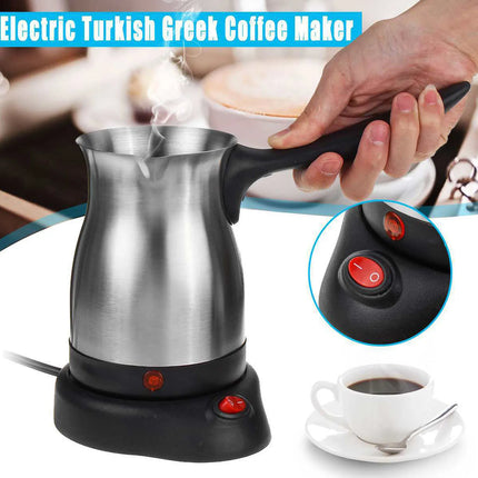 Electric Coffee Pot Ergonomic Handle 600ML 600W Stainless Steel Turkish Coffee Tea Maker Kettle for Home 110V US