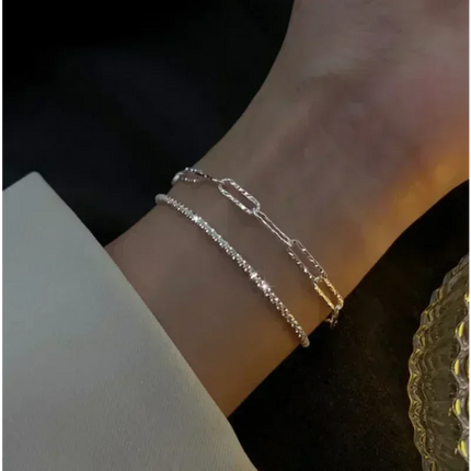 925 Sterling Silver Bracelet Double Layer Pearl Bracelet for Women Girl Vintage Luxury Design Bead Korean Jewelry Charm Bracelet