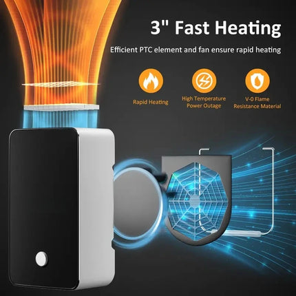 US Portable Space Heater Desktop Hand Warmer Space Heater Portable Mini Electric Heater For Home Heaters Winter Heating Fan New