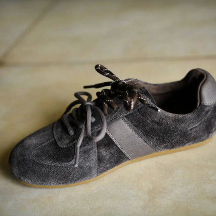 Fashionable Retro Thick Bottom Sports Shoes Women's Increased Height Dequn Shoes Comfortable Genuine Leather Rubber Outsole