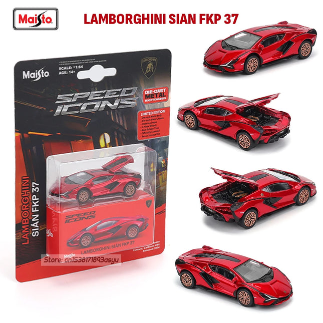 Maisto 1:64 Ferrari 812 Superfast SF90 SP1 Lamborghini 37 Chassis full alloy die-casting car model collection gift toys