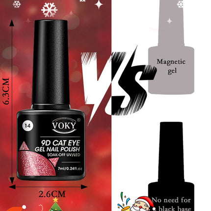VOKY 6-piece Cat Eye Liquid Nail Polish Set - Suitable for nail decoration in home salons.