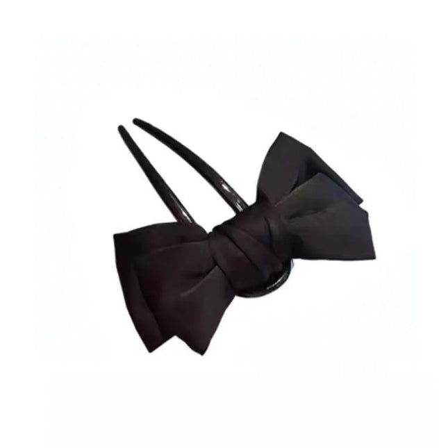 Fashion Women's Bow Vintage Black U-shaped Hair Clip Cute Trendy Clip Boutique Hairpin Hair Accessory Hair Stick