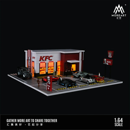 MoreArt 1:64 Diecast Car Display Scene Model DIY Assembly Street View Garage Diorama Gift Collection