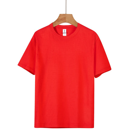 Unisex 100% Pure Cotton Solid Color Men's Summer round Neck Short Sleeve Shirt 180g Cotton T-Shirt in 16 Colors