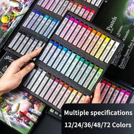 Soft Pastel Squares Chalk 24/36/48/72 Colors for Art Painting Drawing Blending Oil Crayons Pastels Sticks Art School Supplies
