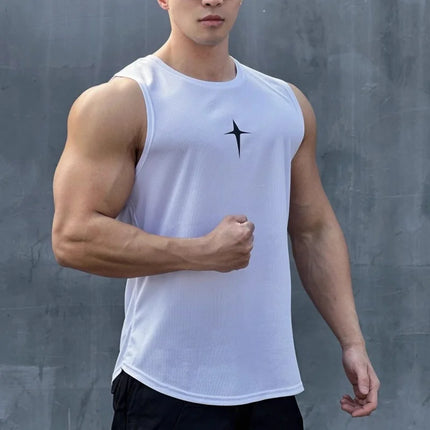 summer Sleeveless vest outdoor casual sports tank top fitness undershirt quick drying round neck gym T-shirt men Breathable tops