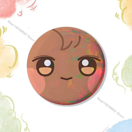 Cartoon A-ANITEEZS-S Cute Laser reflective round badges pins bag clothing decorations collectibles gifts for friends
