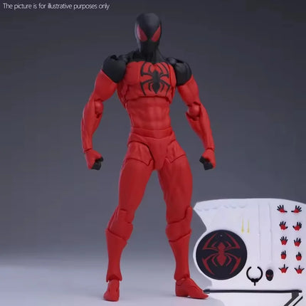 New Spider-Man doll, premium PVC black and red Spider-Man Mess Toys, anime-style action doll, suitable for collection and as a g