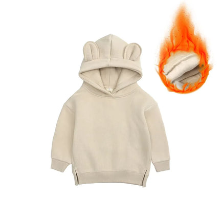 Custom Kids Bear Hooded Sweatshirt Thicken Fleece Warm Clothes Family Match Mom Baby Boys Girls Hoodies Personalized Tracksuit
