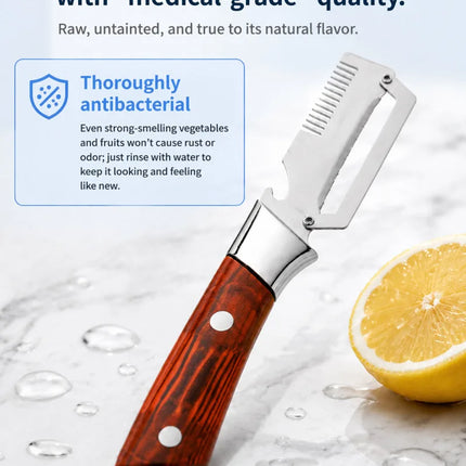 2 in 1 Stainless Steel Super Sharp Ergonomic Design Multifunctional Peeler Vegetable Fruit Kitchen Tool for Home