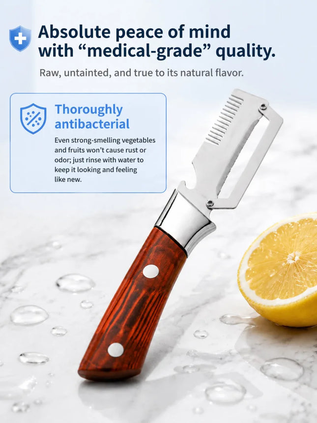 2 in 1 Stainless Steel Super Sharp Ergonomic Design Multifunctional Peeler Vegetable Fruit Kitchen Tool for Home