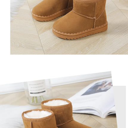 Children Snow Boots for Boys Girls Little Toddler Kids Thermal Boots Ankle Warm Classic Suede Flock Fabric Fashion Autumn Winter