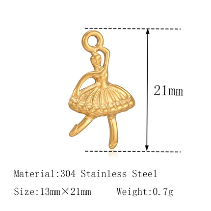3Pcs Lipstick/Martini Wineglass/Ballet Girl Charm Fashion Stainless Steel Pendant DIY Exquisite Necklace Bracelet Jewelry Making