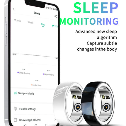 Waterproof R08M Health Smart Ring Nano Ceramic Stainless Steel Rings Heart Rate Blood Oxygen Sleep Emotion Monitor Sport For Man