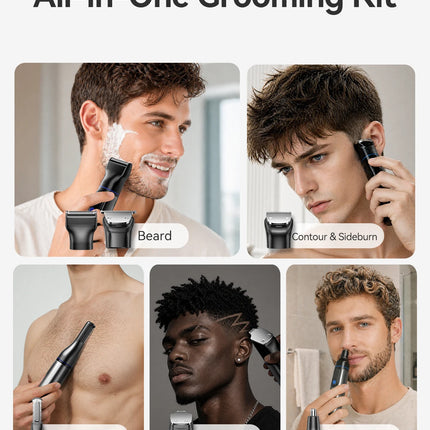 Kensen S38 Electric Hair Trimmer for Men 6 in 1 Body Hair Shaver Nose Beard Trimmer IPX6 Waterproof Hair Cutting Machine Barber