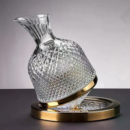 High Grade Crystal Glass 360 Rotating Decanter Tumbler 1500ml Decanter Wine Dispenser Aerator Mirror Jug Gift Bar Decoration