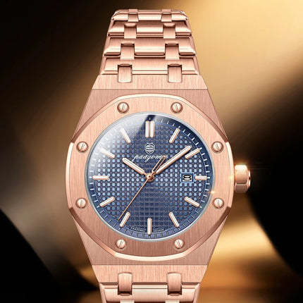 PAAZOMU Luxury Watches For Men Stainless Steel Waterproof Luminous Man Watch Date Week Fashion Casual Men's Quartz Watch Reloj