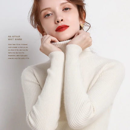 Heliar Women Fall Turtleneck Sweater Knitted Soft Pullovers Cashmere Jumpers Basic Soft Sweaters For Women 2024 Autumn Winter