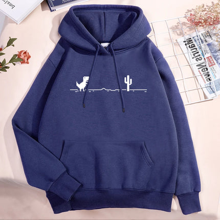 Network Malfunction Little Dinosaur Hoody Men Women New Thicken Pullover Hoodie Cute Pocket Sweatshirt Autumn Warm O-Nec Hoody