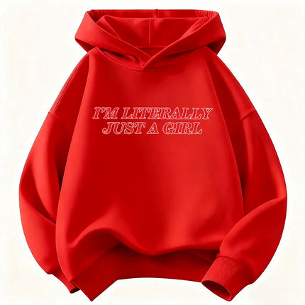 "I'm Literally Just A Girl" Letter Printed Children's Sweatshirt Cute Hoody for Boys Girls Spring Casual Hoodies