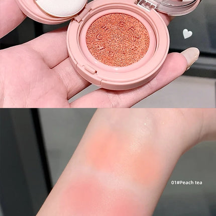 Gege Bear 3 Colors Matte Cream-Textured Cushion Blush with Puff,  Powder-free, Smooth Application, Create  Flawless Daily Makeup