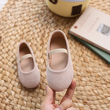 New Girl Dresses Casual Shoes Simple Fashion Children Leather Shoes Solid Color Spring Autumn Kids Princess Ballet Flat Shoes