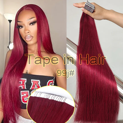 European Double Drawn Russian Human Hair Tape Hair Extension, High Quality Natural Remy Tape In Hair Extension