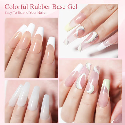 NAILCO 6Colors 15ml Hema Tpo Free Rubber Base Gel Polish Jelly Pink Clear Nail Extension Semi Permanent UV Hybrid Gel Varnish