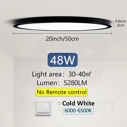 50cm Large Ceiling Lamp APP/Remote Control LED Smart Lights 48W Dimmable Fixture Indoor Lighting for Home Living Room Decoration