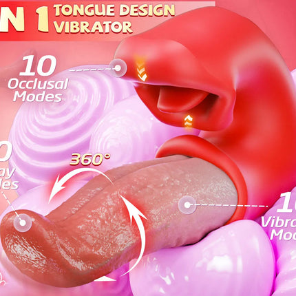 3 in 1 Realistic Tongue Vibrators for Women Dildo Occlusion and Swinging Clitoris Stimulator Adult Sex Toys Female Masturbator
