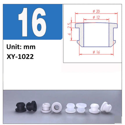 Black Silicone Rubber Snap-on Grommet Hole Plugs End Caps Bung Wire Cable Protect Bush 4.5mm-30mm