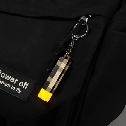 2026Mini LED Pixel-style Torch Flashlight Keychain Rechargeable Light Torch Plastic Game Model Toys Backpack Pendant Ornaments