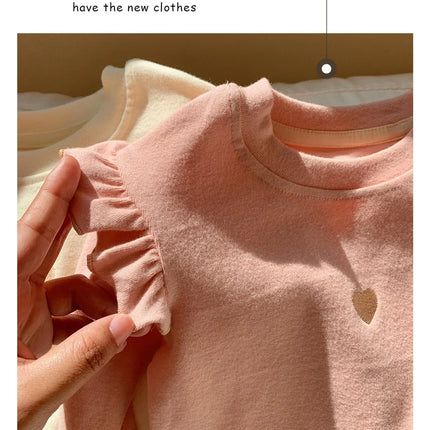 New Children's T-Shirt Sweater Girls Long-Sleeved Spring and Fall Models Long-Sleeved Bottoming Shirt Girls Sweater T-Shirt Long